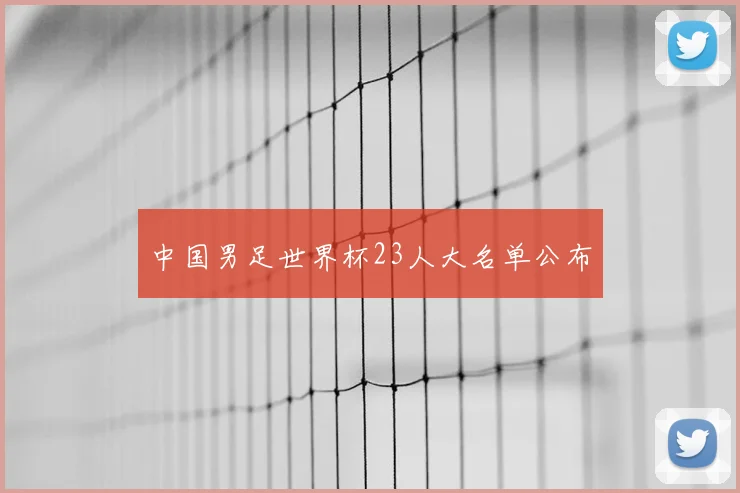 中国男足世界杯23人大名单公布